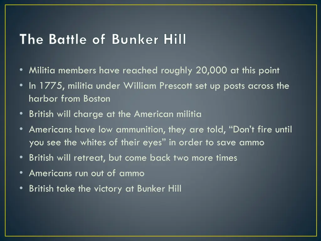 the battle of bunker hill