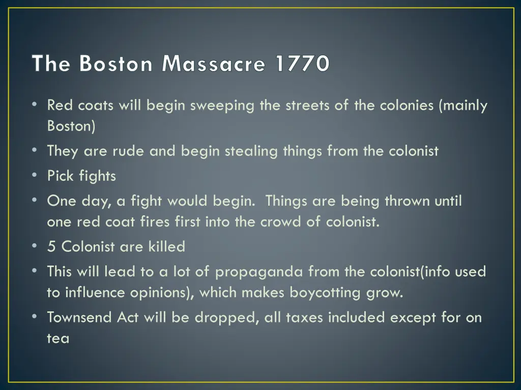 the boston massacre 1770