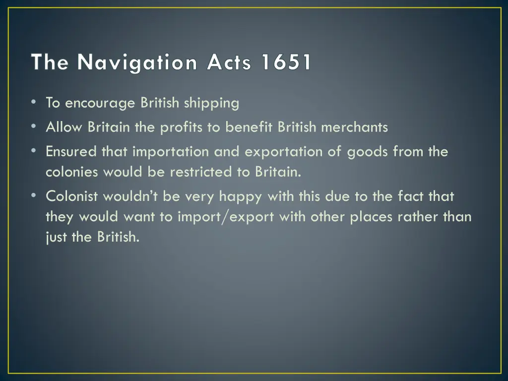 the navigation acts 1651