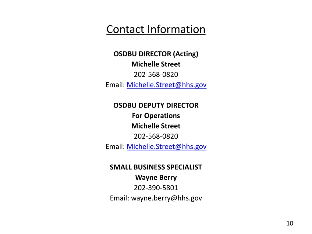 contact information