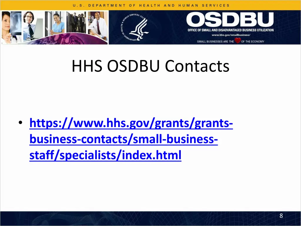 hhs osdbu contacts
