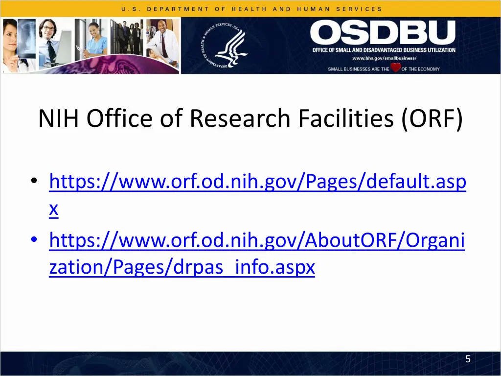nih office of research facilities orf