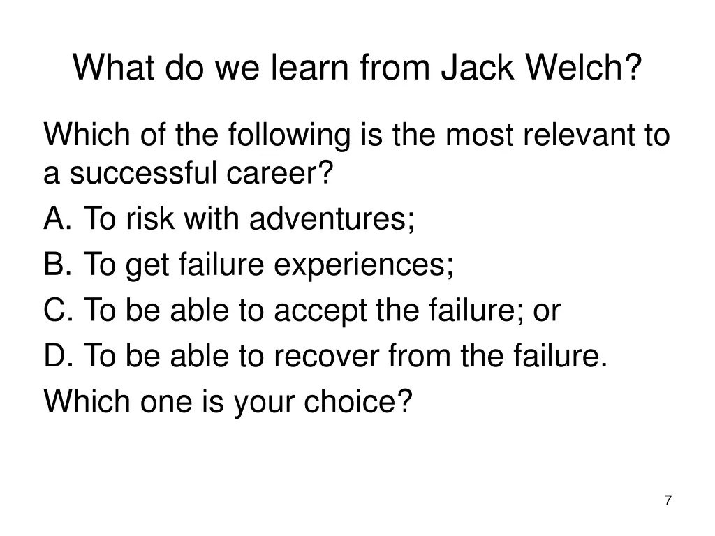 what do we learn from jack welch