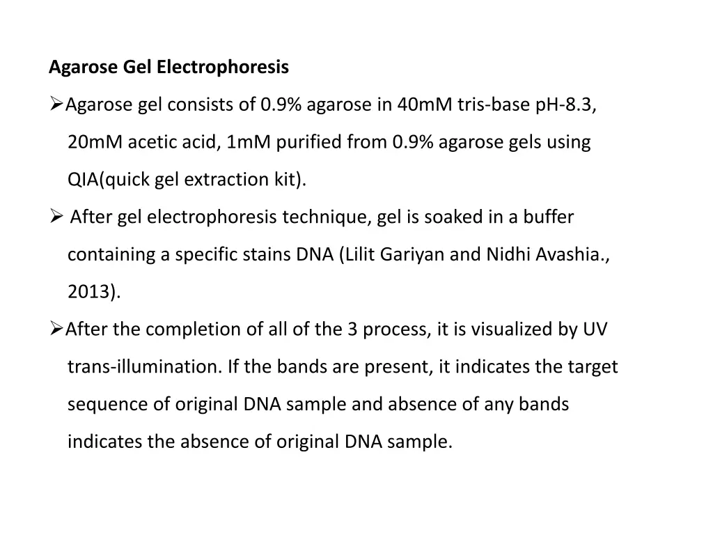 agarose gel electrophoresis