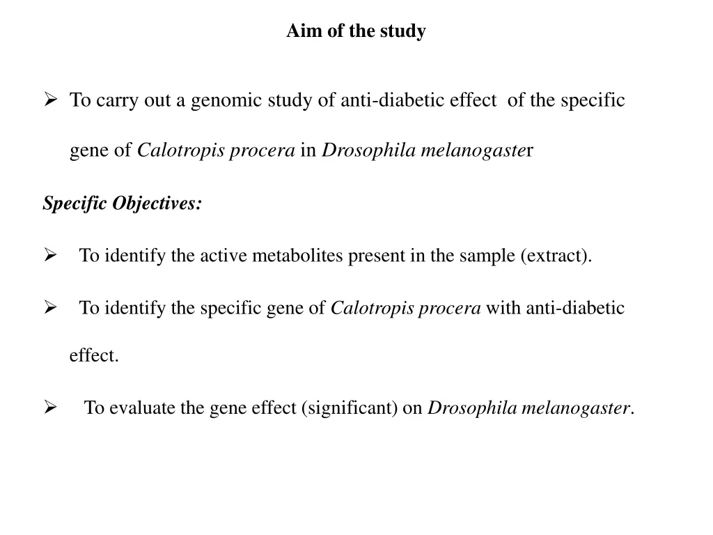 aim of the study