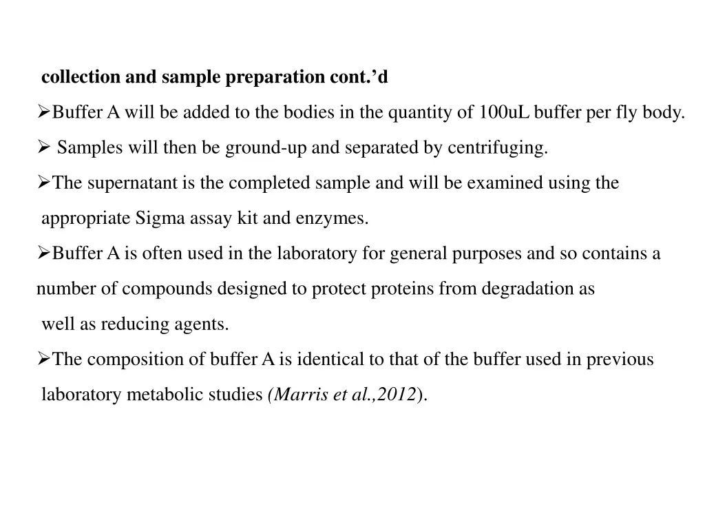 collection and sample preparation cont d