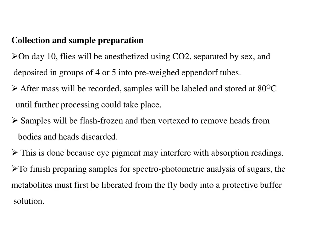 collection and sample preparation