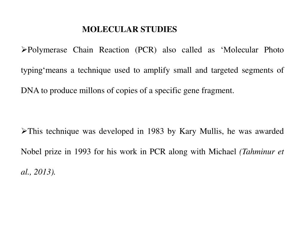 molecular studies