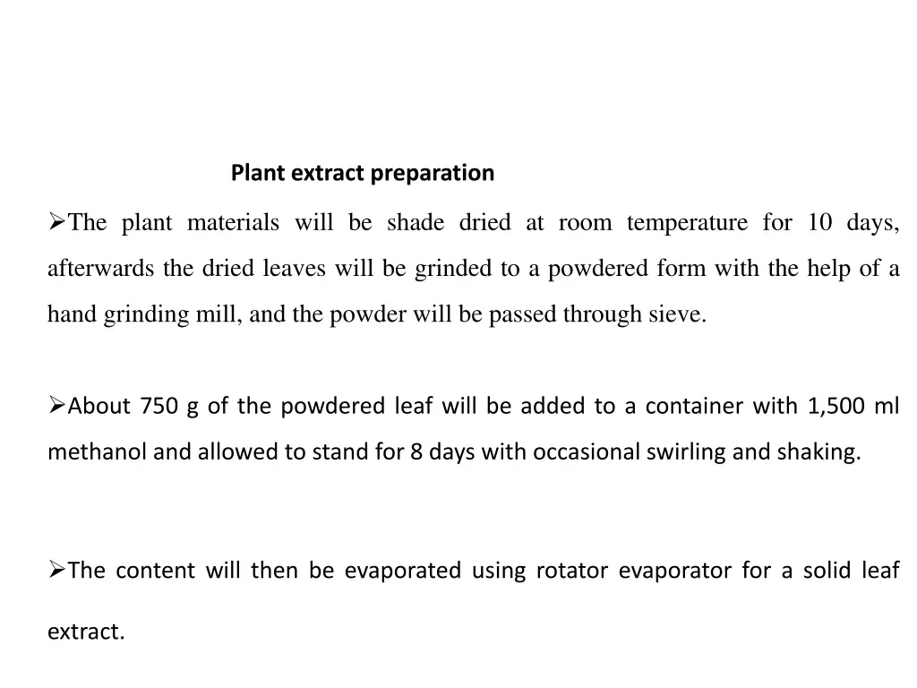 plant extract preparation