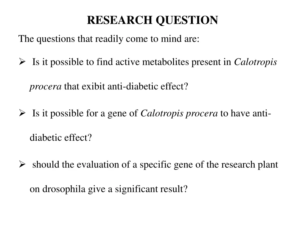 research question