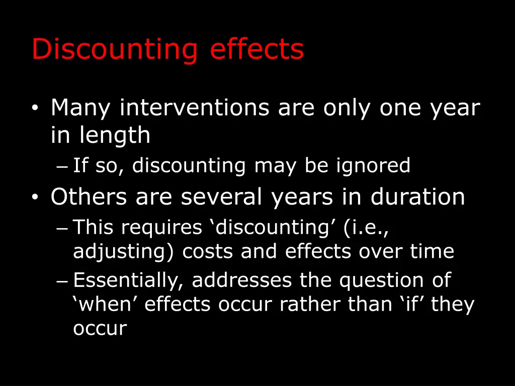discounting effects