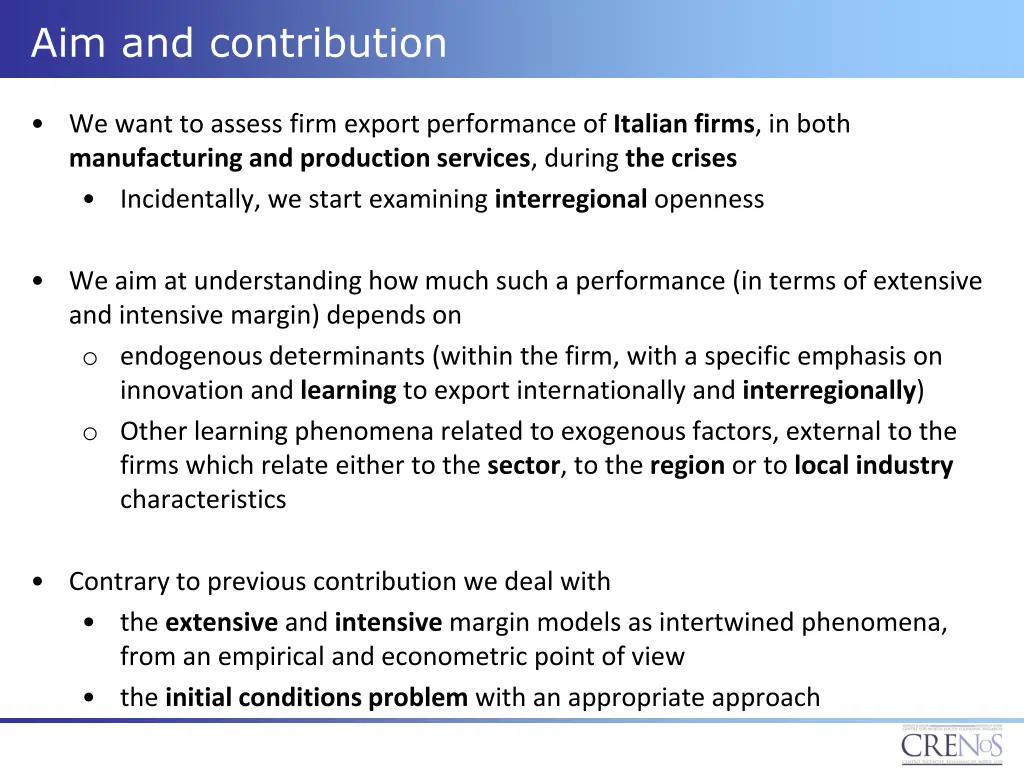 aim and contribution