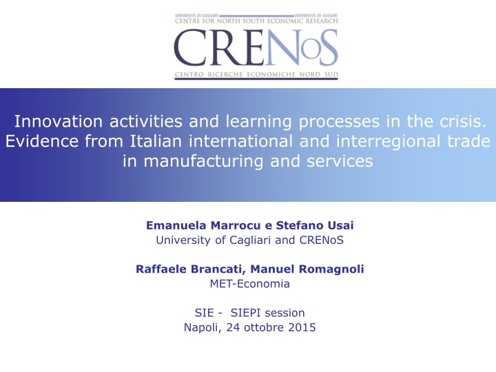 innovation activities and learning processes