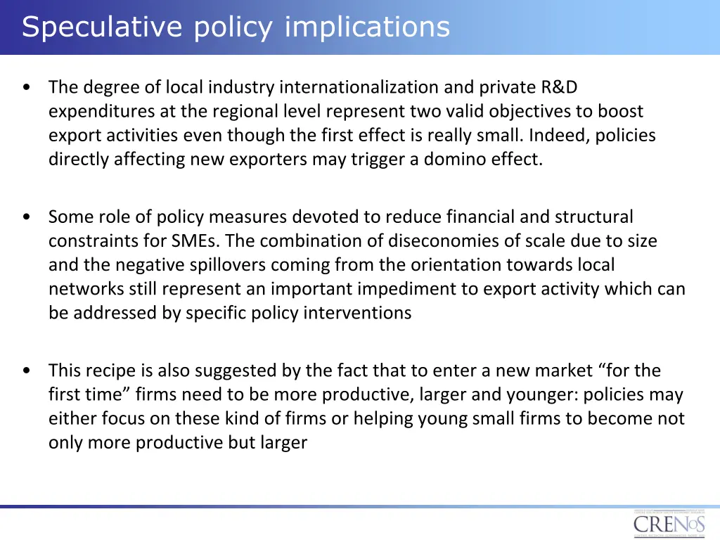 speculative policy implications