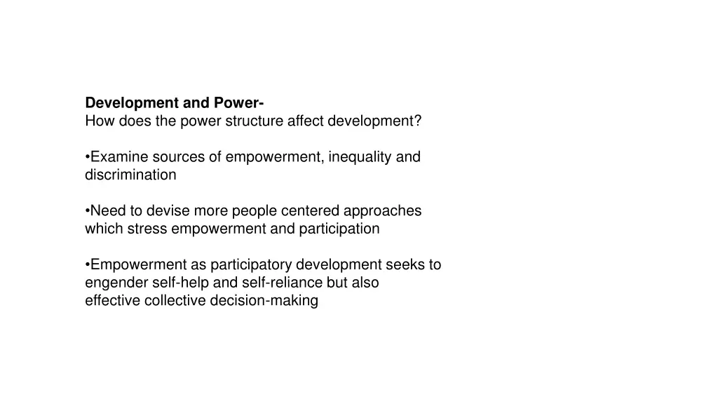 development and power how does the power