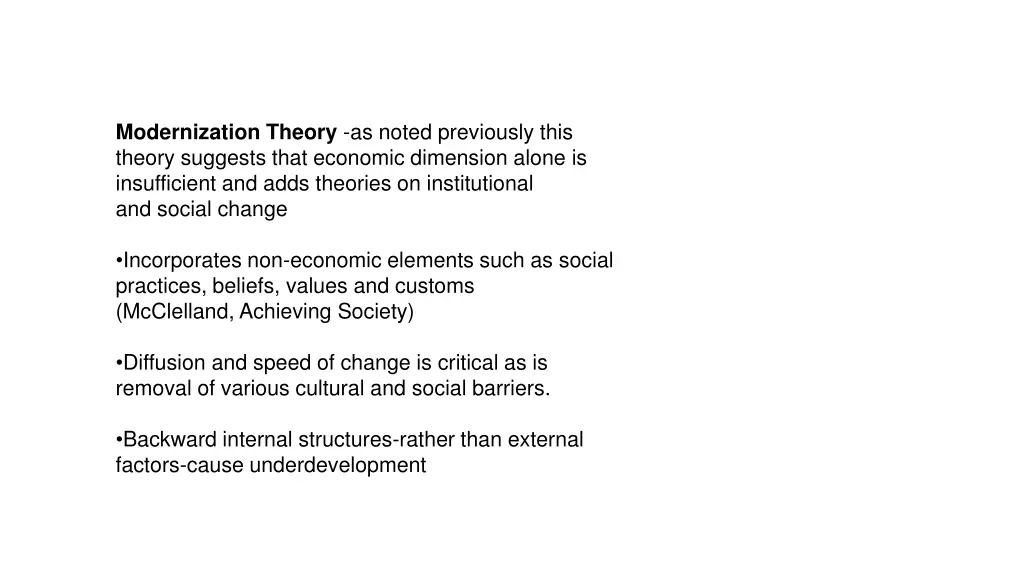 modernization theory as noted previously this