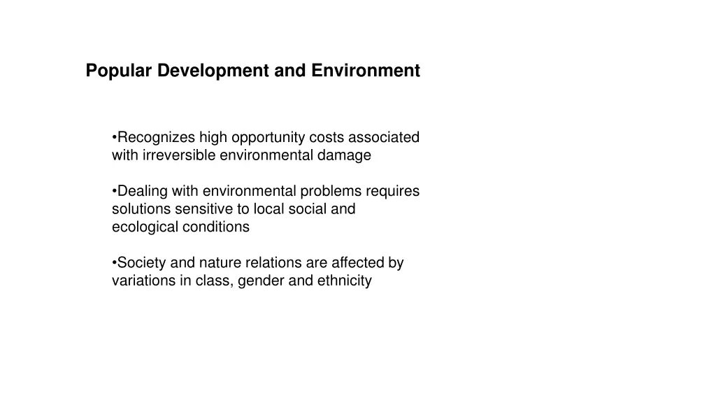popular development and environment