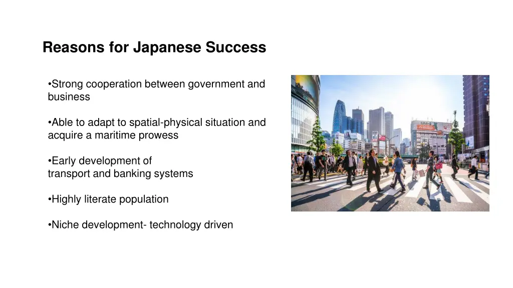 reasons for japanese success