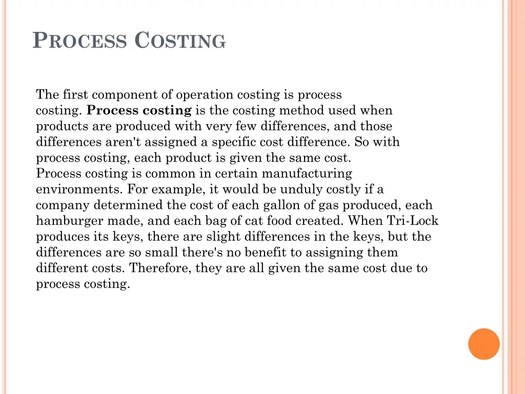 p rocess c osting