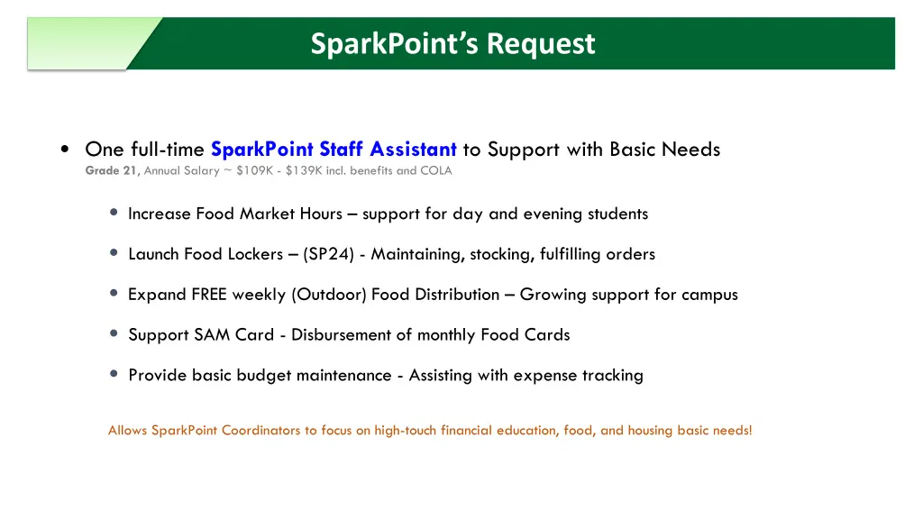sparkpoint s request