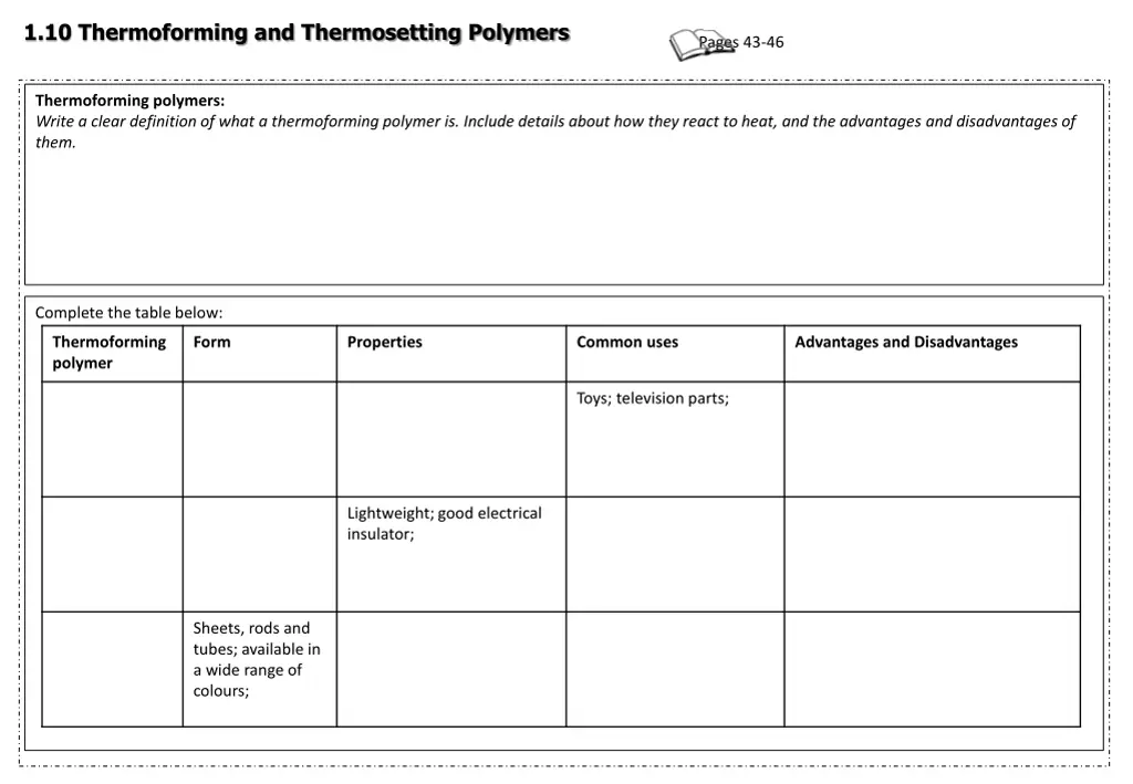 1 10 thermoforming and thermosetting polymers 1