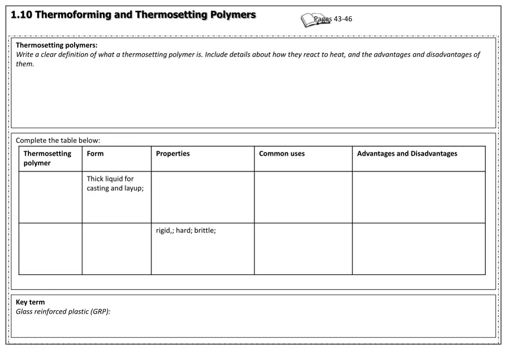 1 10 thermoforming and thermosetting polymers 2