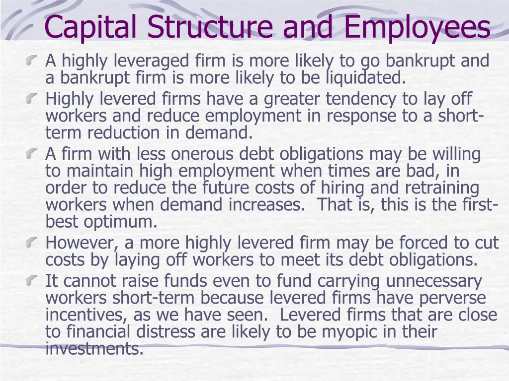 capital structure and employees