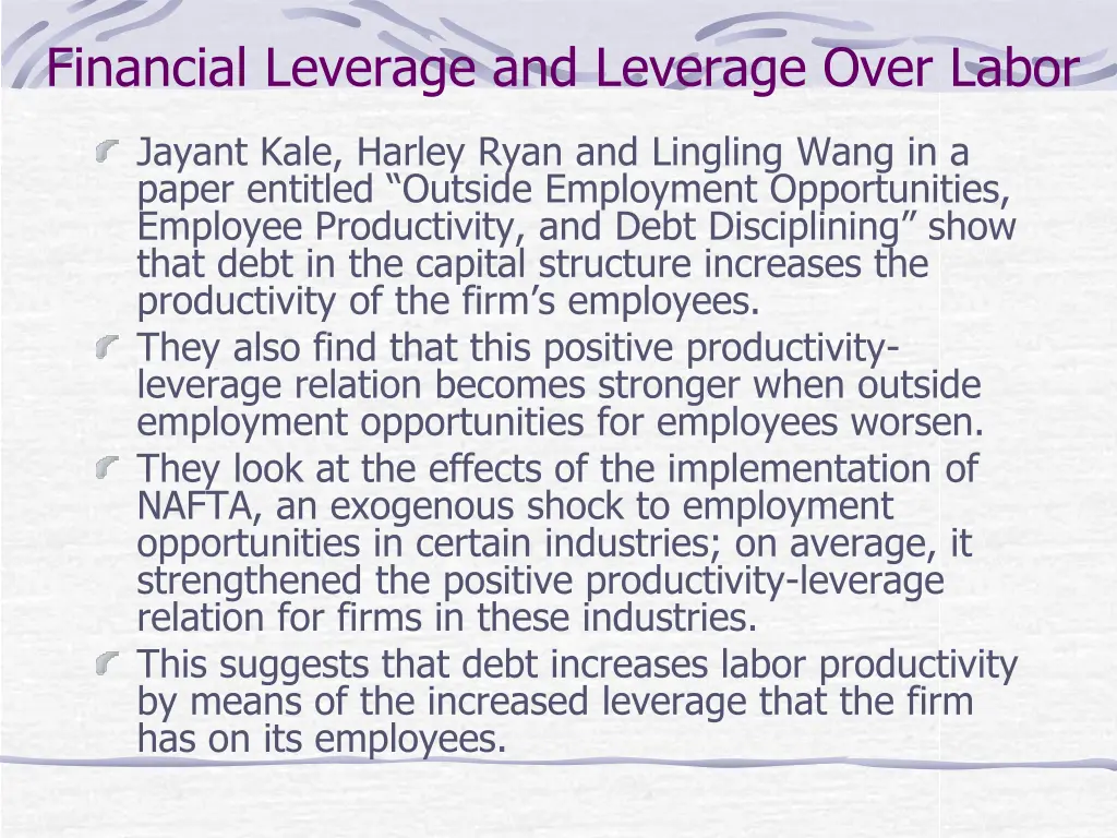 financial leverage and leverage over labor