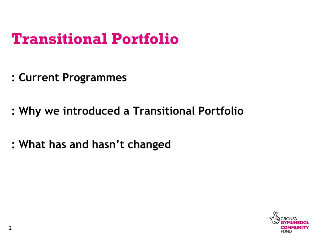 transitional portfolio