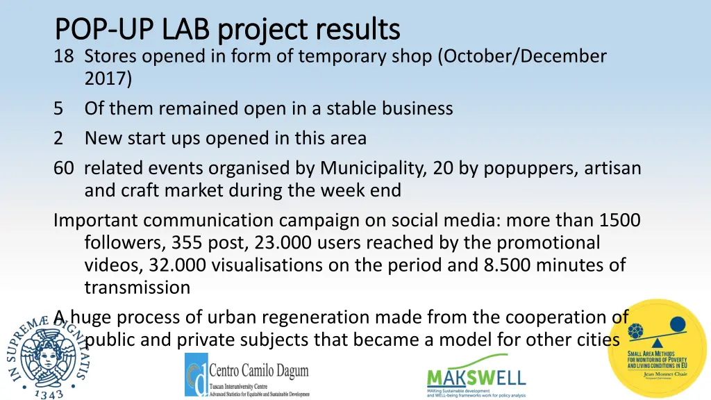 pop pop up lab project results up lab project