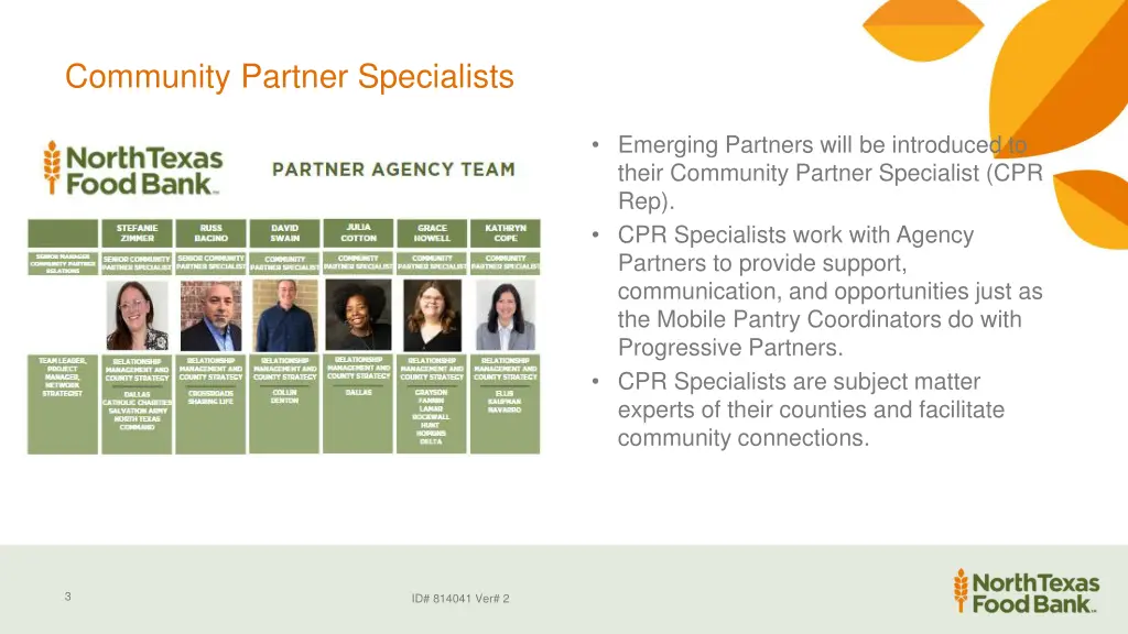 community partner specialists
