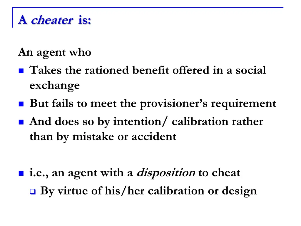 a cheater is