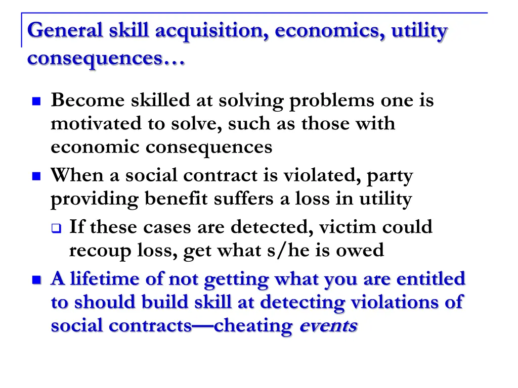 general skill acquisition economics utility