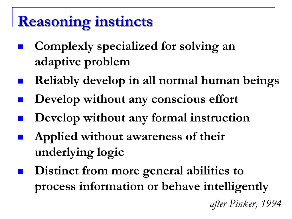 reasoning instincts