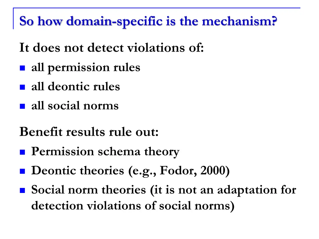 so how domain specific is the mechanism