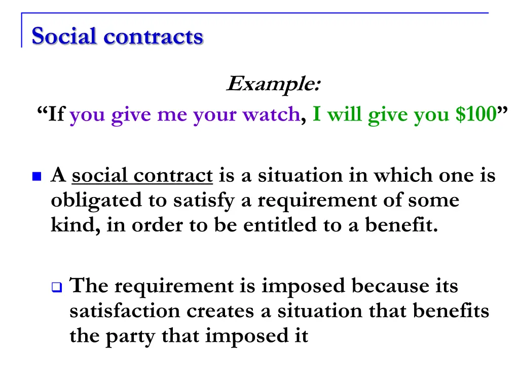 social contracts