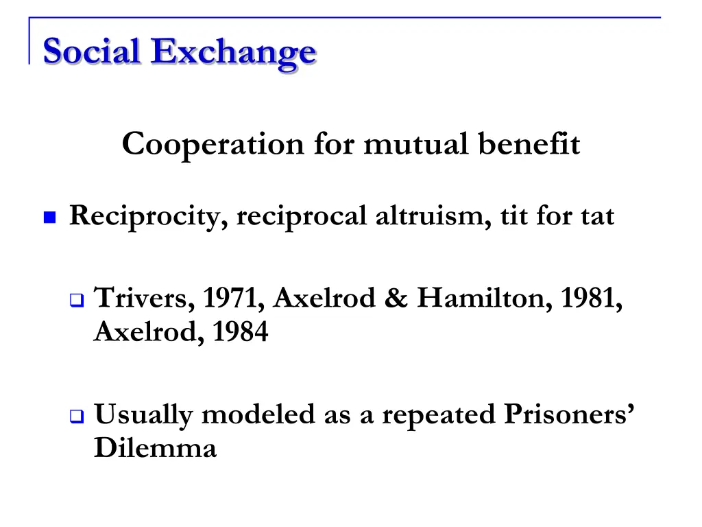 social exchange