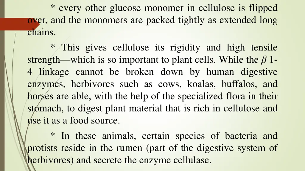 every other glucose monomer in cellulose