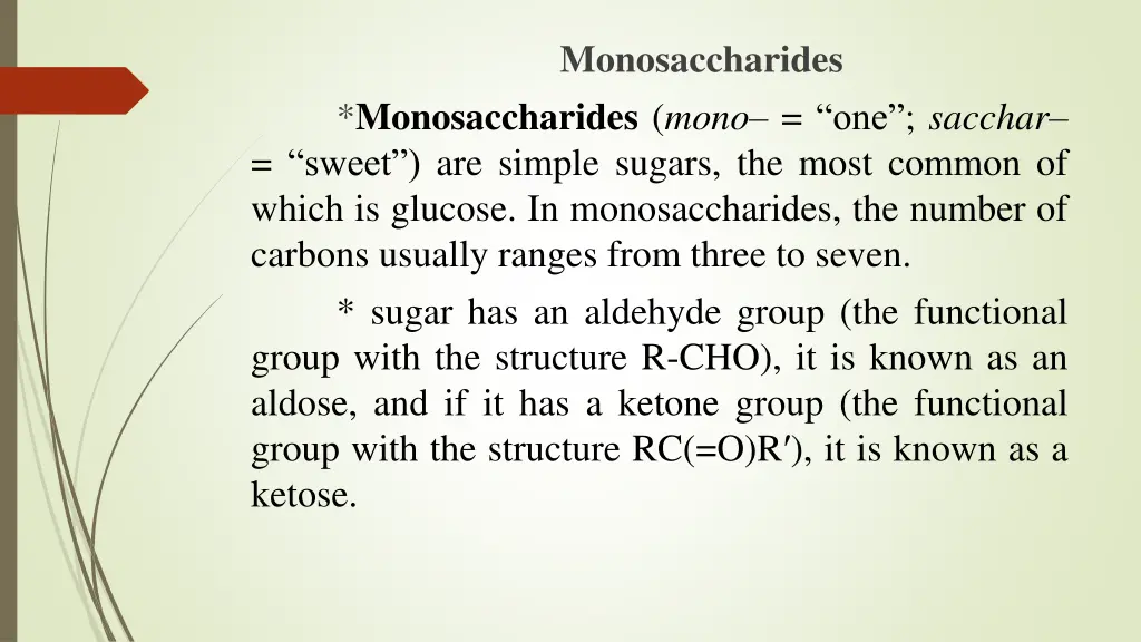monosaccharides