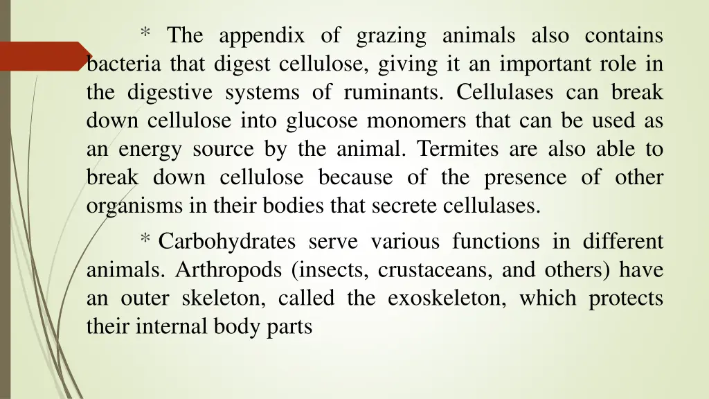 the appendix of grazing animals also contains