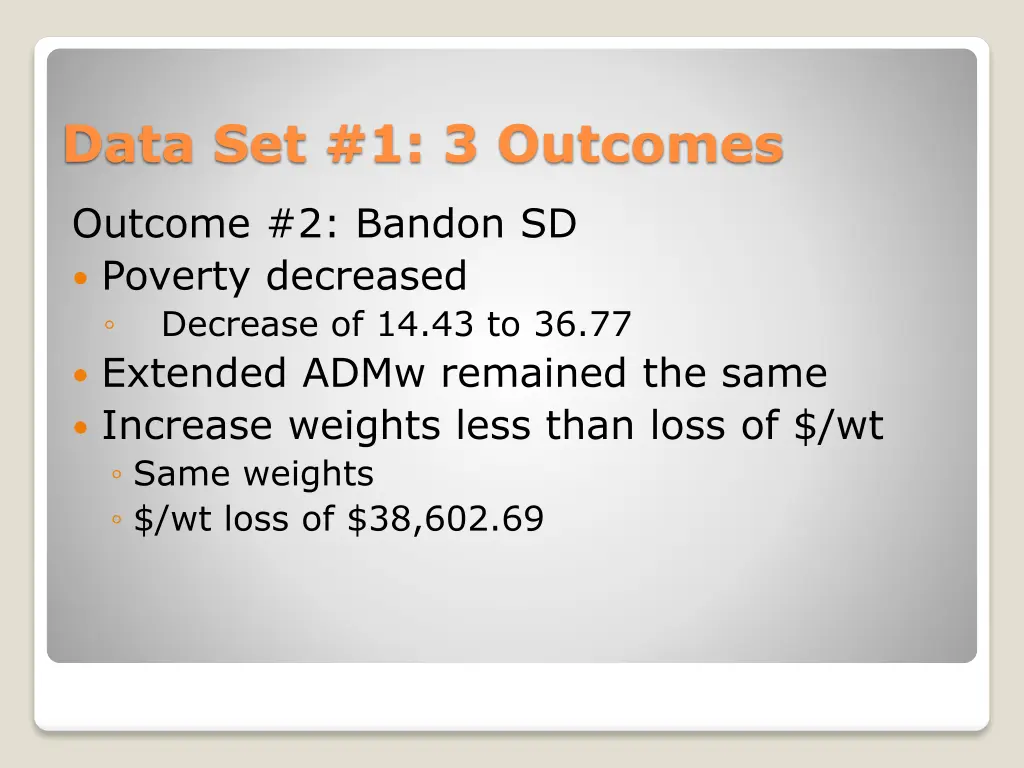 data set 1 3 outcomes 3
