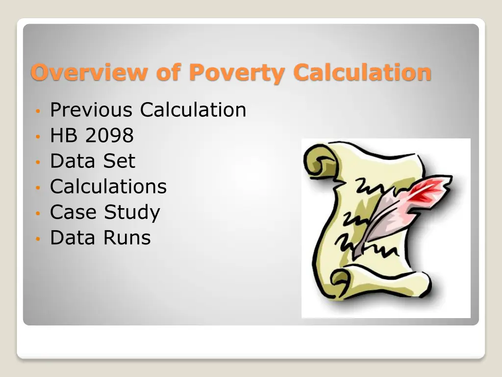 overview of poverty calculation