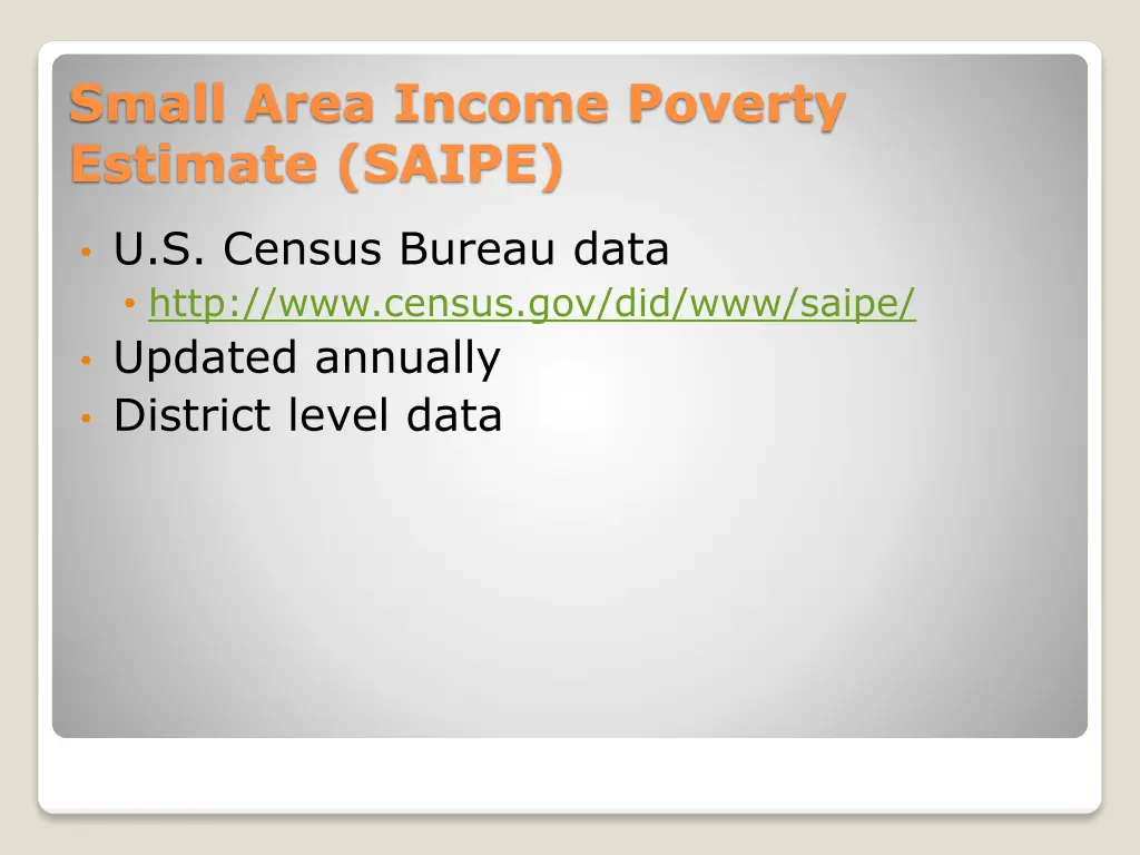 small area income poverty estimate saipe