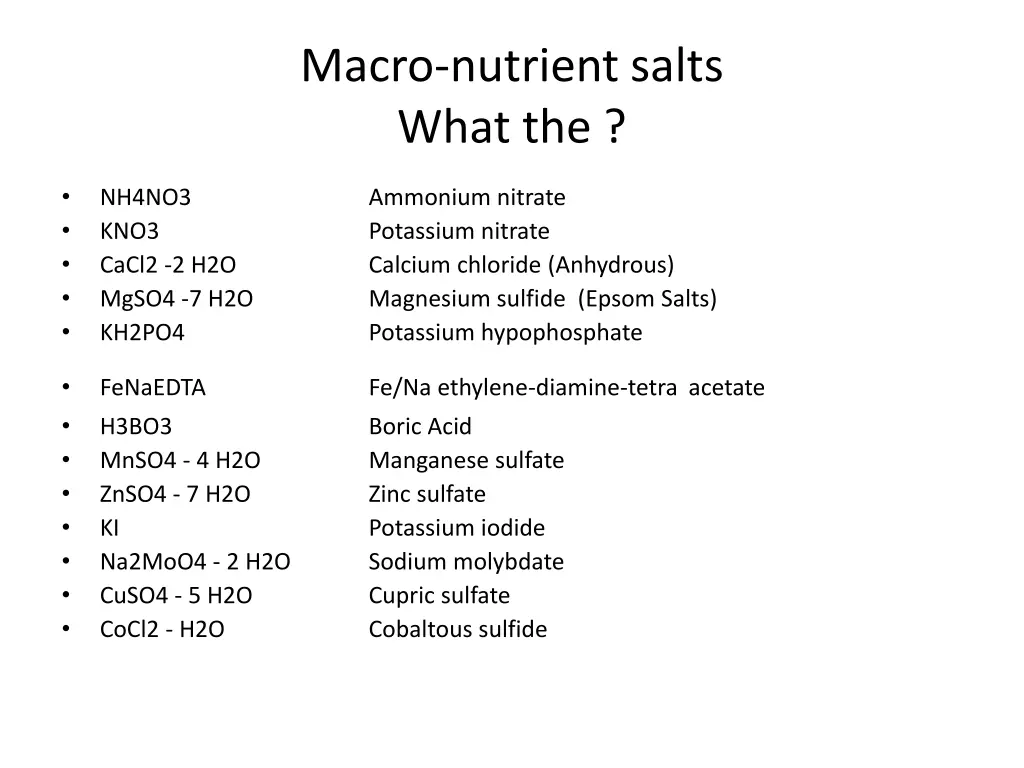 macro nutrient salts what the