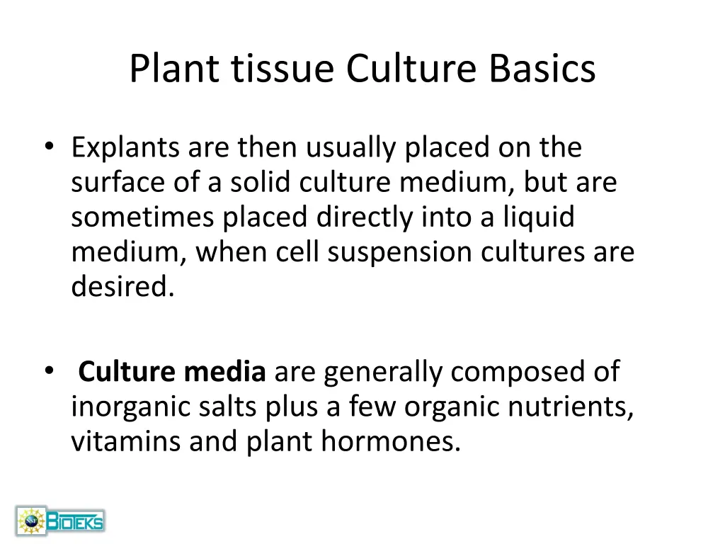 plant tissue culture basics 1