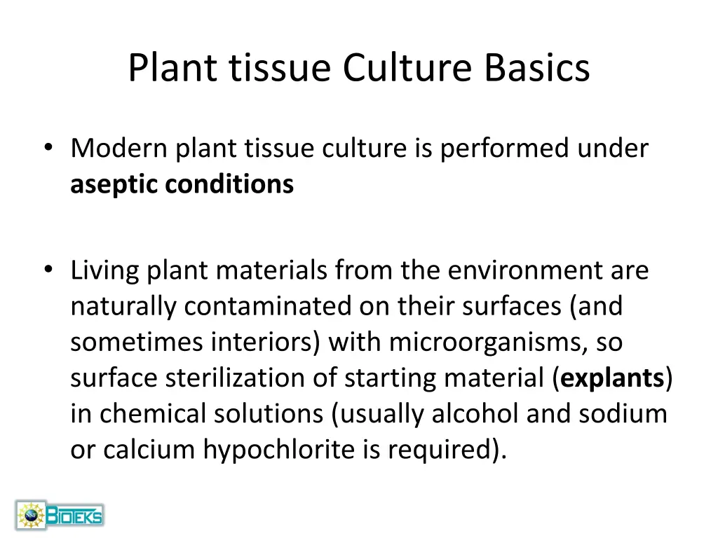 plant tissue culture basics