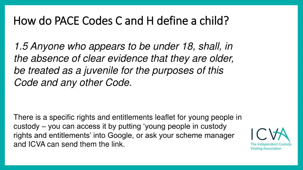 how do pace codes c and h define a child