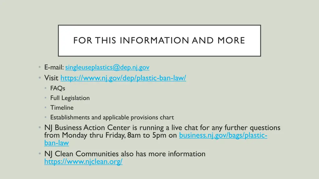 for this information and more