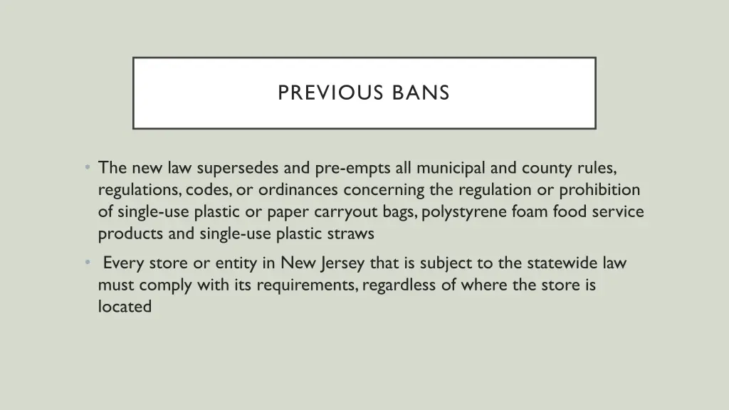 previous bans