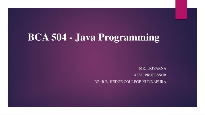 bca 504 java programming